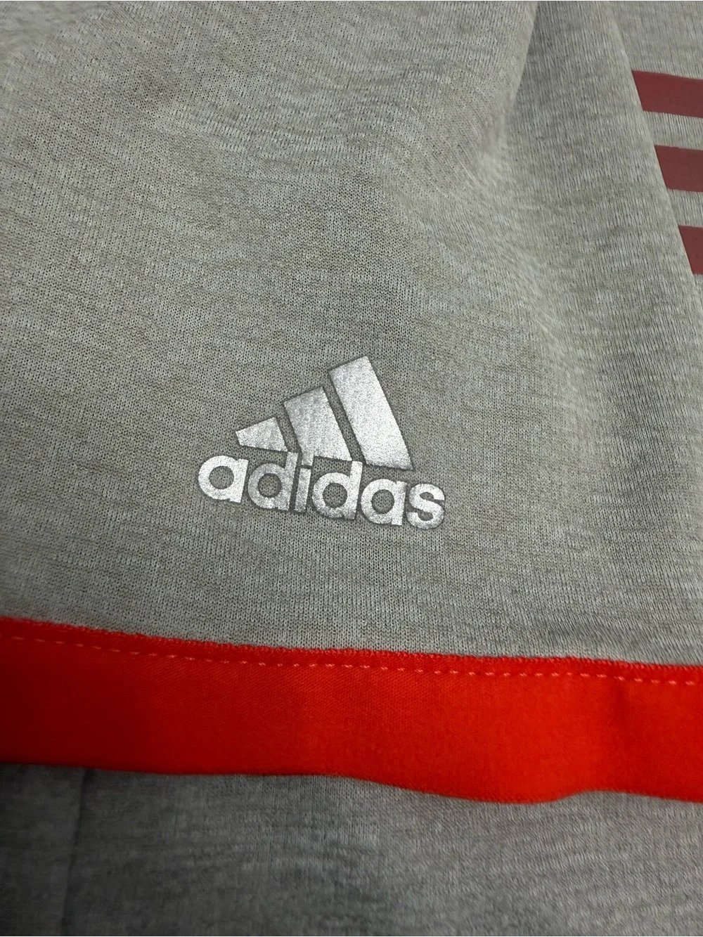 Adidas Golf Climachill Polo Shirt Mens XL Gray Heather Red Stripe Performance